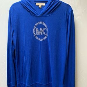 Michael Kors royal blue texture long sleeve w/hood